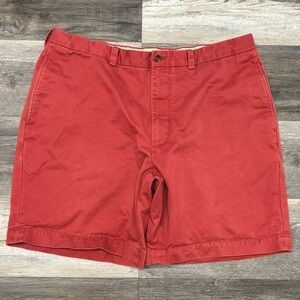 Brooks Brothers 346 Salmon Red Mens 40 Cotton Flat Front Chino Shorts Preppy EUC